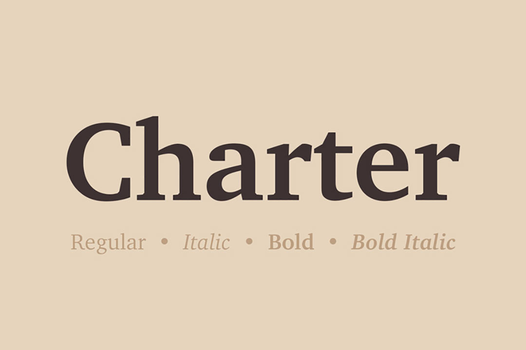 The word Charter set in Charter itself