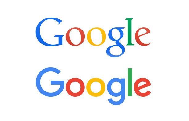 The Google logo introduced in 2015 compared to the previous one