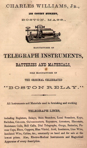 Charles Williams, Jr. telegraph instruments poster